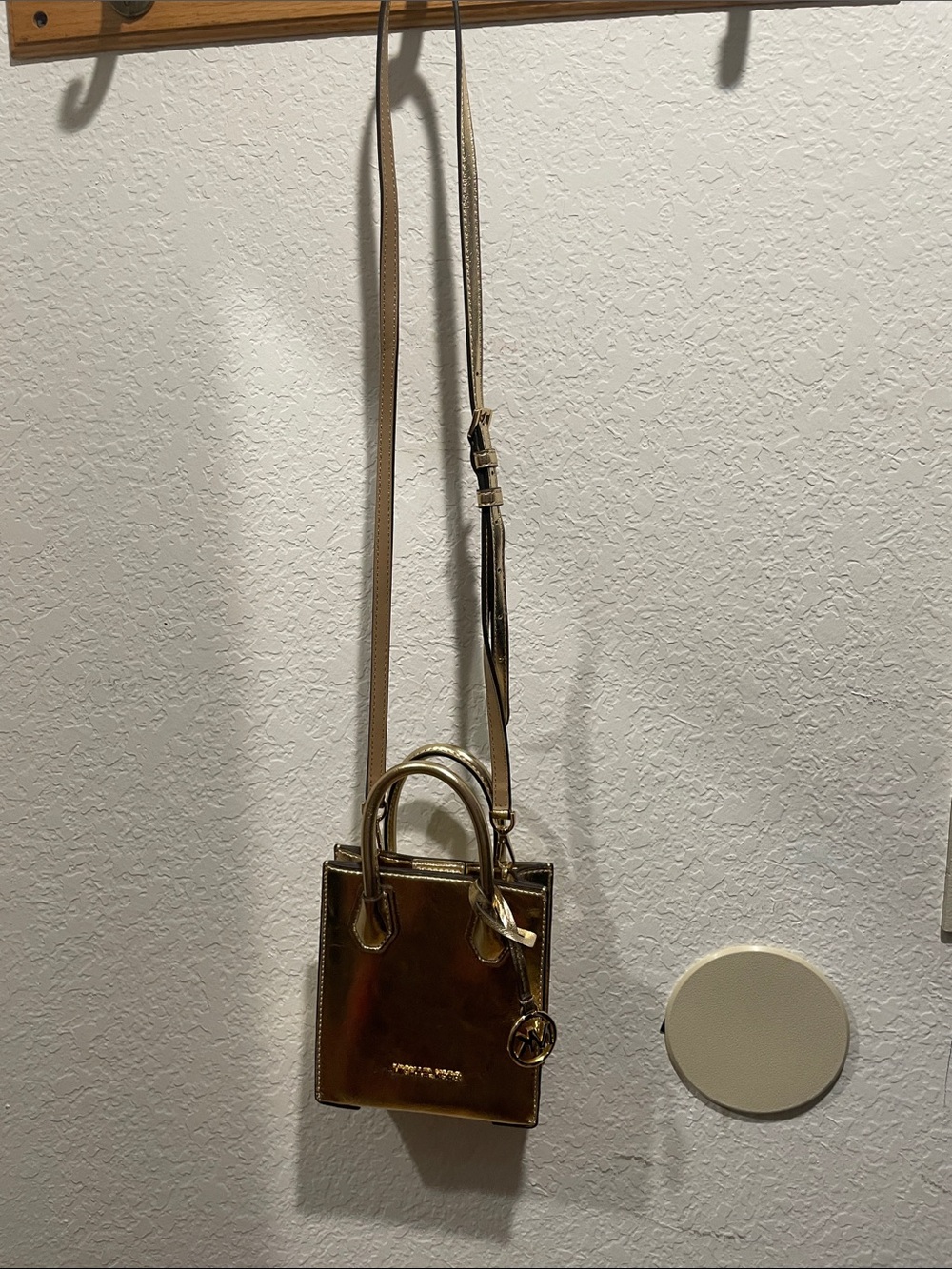 MICHAEL KORS Metallic Gold Mini Tote Crossbody